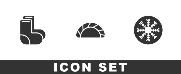 设置瓦伦基饺子和雪花图标图片下载