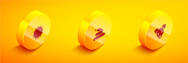 设置等距太阳蛇和狗图标图片下载