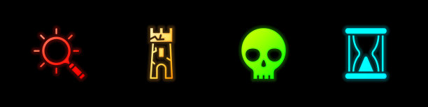 设放大镜城堡塔人头骨图片下载