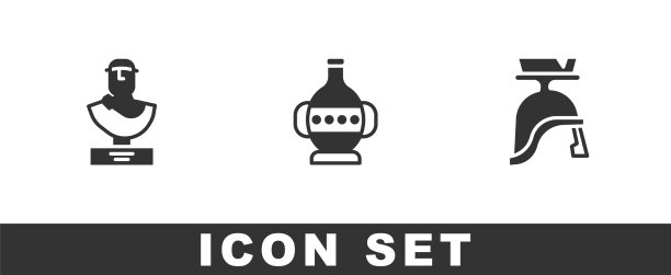 设置古代半身像双耳罐和罗马图片下载