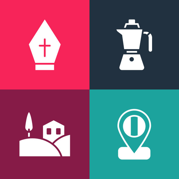 设置波普艺术位置标志意大利乡村景观图片下载