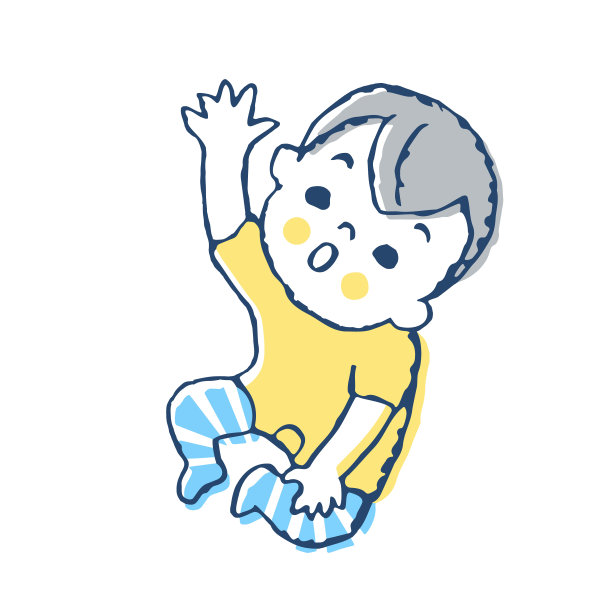 婴儿抬起手，向上看图片下载