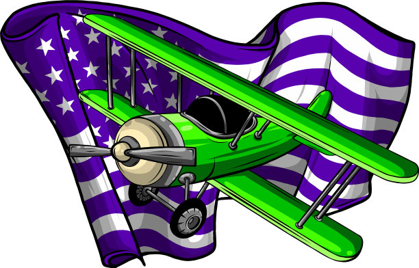 美国带飞机旗图片下载