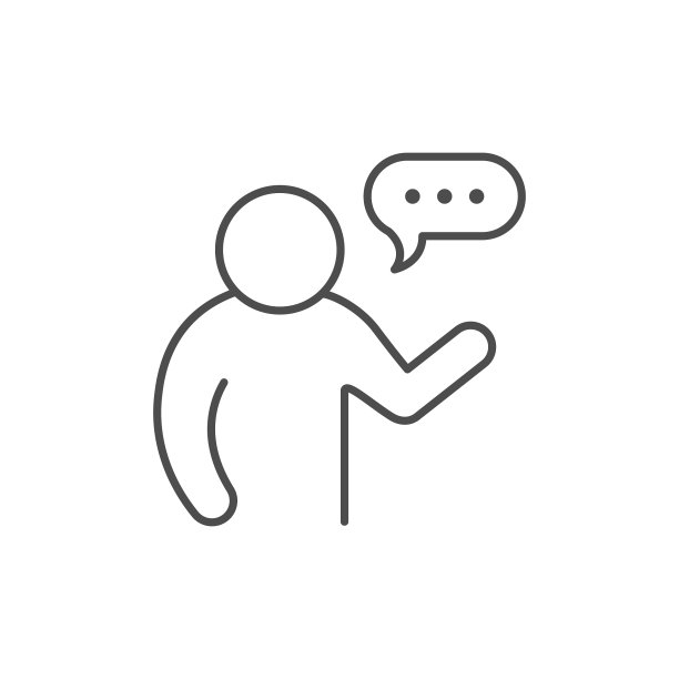 人讲话线轮廓图标图片下载