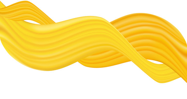 摘要明亮的黄色波孤立在白色图片下载