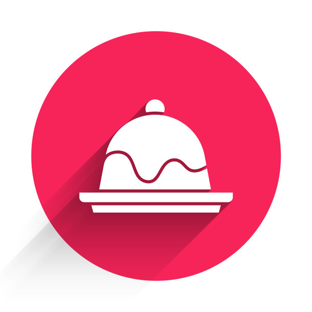 白色蛋糕图标与长影子隔离幸福图片下载