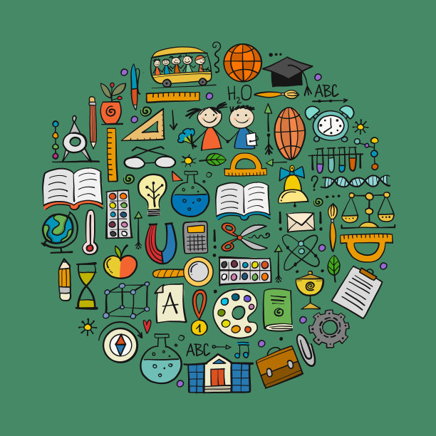 回到学校图标设置艺术背景为您图片下载