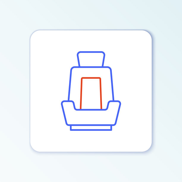 线汽车座椅图标孤立的白色背景图片下载