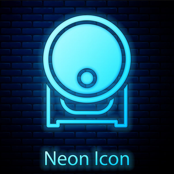 架子上有发光的霓虹灯木桶和旋塞图片下载