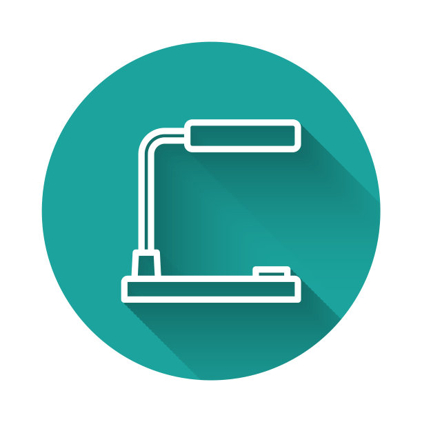 白线台灯图标与长隔离图片下载