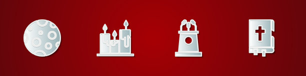 设置月亮燃烧蜡烛舞台看台或论坛图片下载