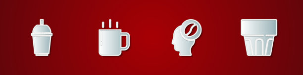 为咖啡师和杯子设置咖啡杯图片下载