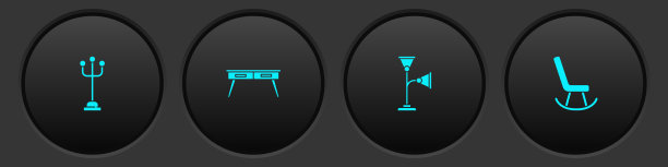 设衣帽架、办公桌、落地灯等图片下载