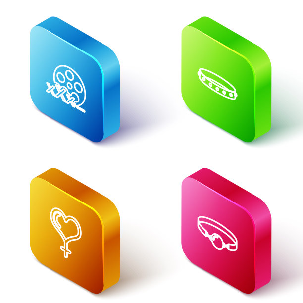 用性皮革设置等距线胶片卷轴图片下载