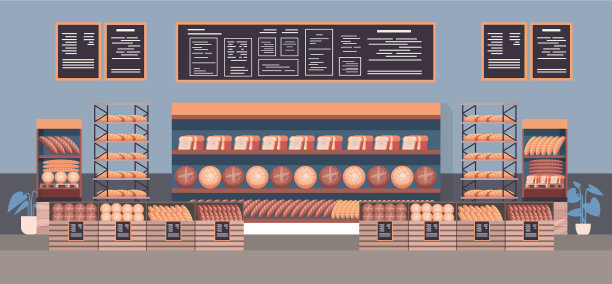 现代烘焙店内部不同的烘焙图片下载