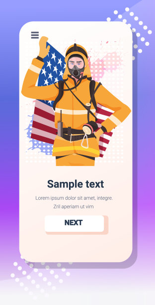 身着制服的消防员举着美国国旗开心图片下载