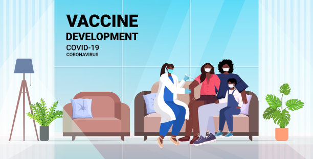 女医生为非裔美国家庭接种疫苗图片下载