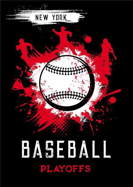 棒球季后赛海报运动垃圾卡片图片下载