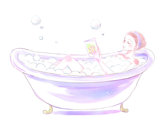 享受洗澡时间的女人图片下载