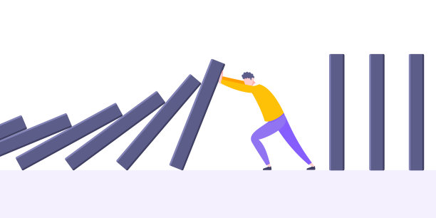 商业弹性或多米诺效应的隐喻图片下载