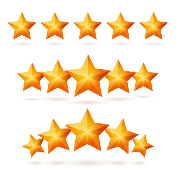 金五星设计元素孤立集图片下载