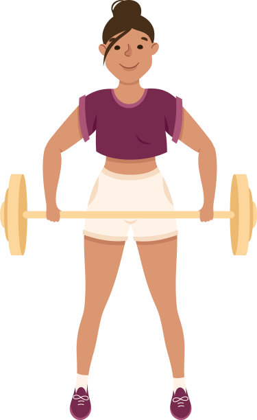 在健身房举重时穿着运动服的年轻女性图片下载