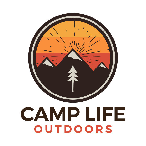 露营生活户外标志复古露营冒险图片下载