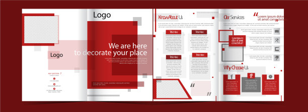 前和后视图双折宣传册模板图片下载