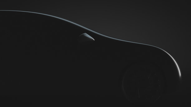 一辆认不出来的轿车前面的剪影。汽车行业的话题图片下载