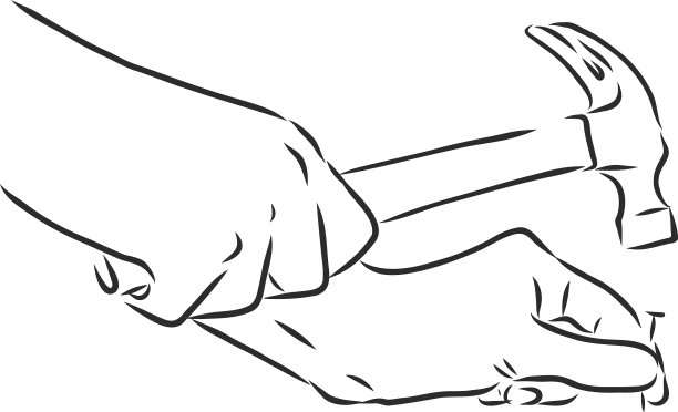 手画锤子和钉子图片下载