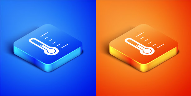 等距桑拿温度计图标孤立在蓝色图片下载