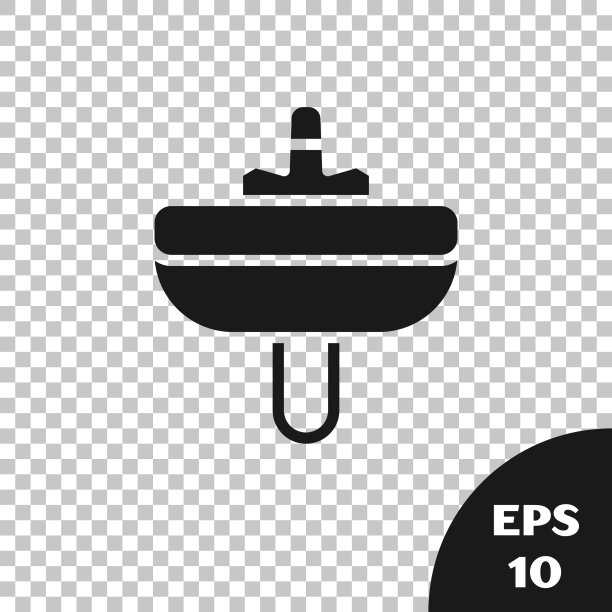 黑色面盆与水龙头图标隔离图片下载