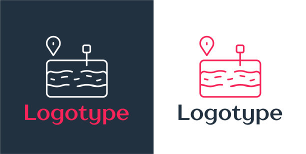 标志型线破碎的道路图标孤立在白色图片下载