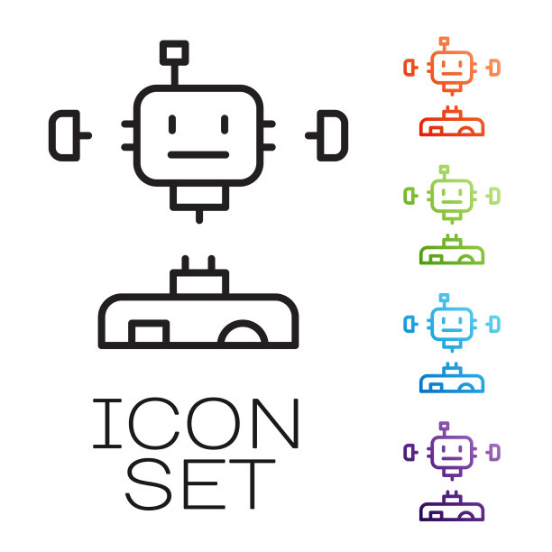 黑线拆卸机器人图标隔离上图片下载