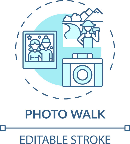 照片行走概念图标图片下载