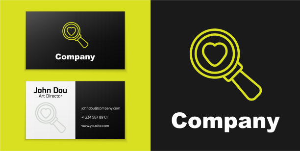 标志型线搜索心与爱的图标孤立图片下载