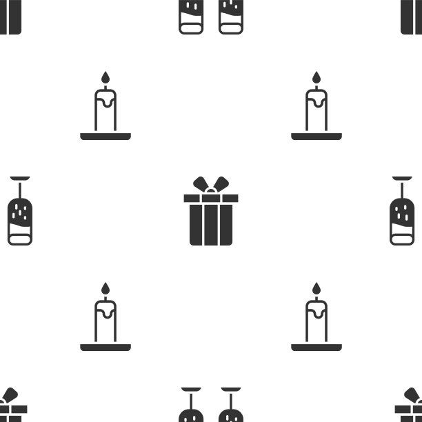 设置玻璃香槟酒礼盒及燃烧图片下载