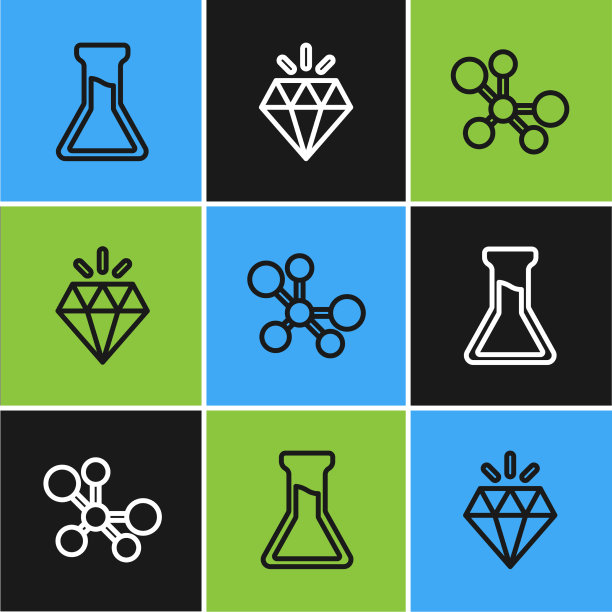 设置分子和钻石的试管和烧瓶图片下载