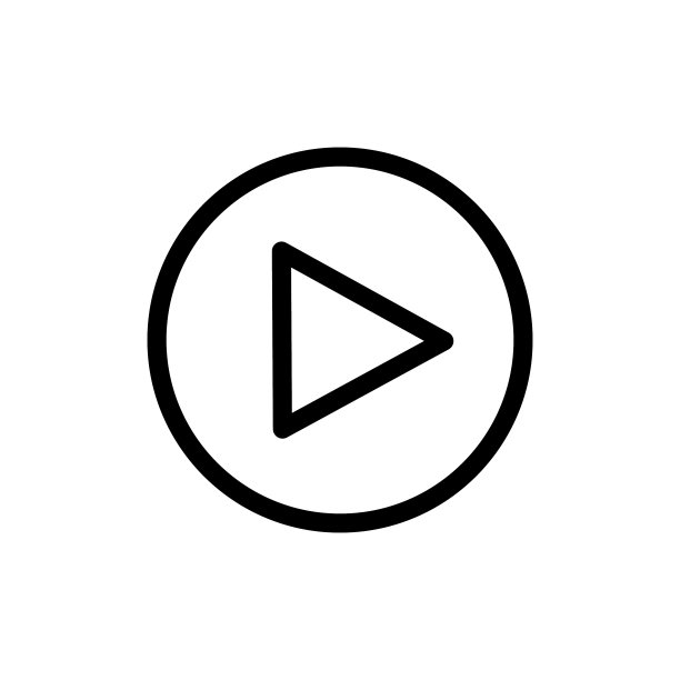 圆形简约APP播放线性图标图片下载