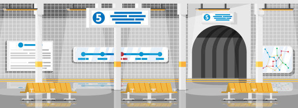 空荡荡的地铁站内部。图片下载