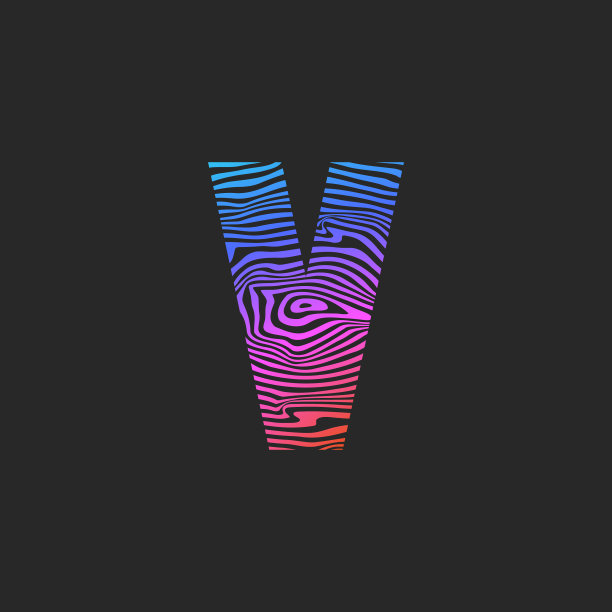 创意字母v标志初始色彩鲜艳鲜艳图片下载