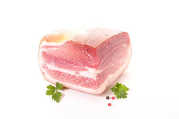 火腿孤立在白色背景上图片下载
