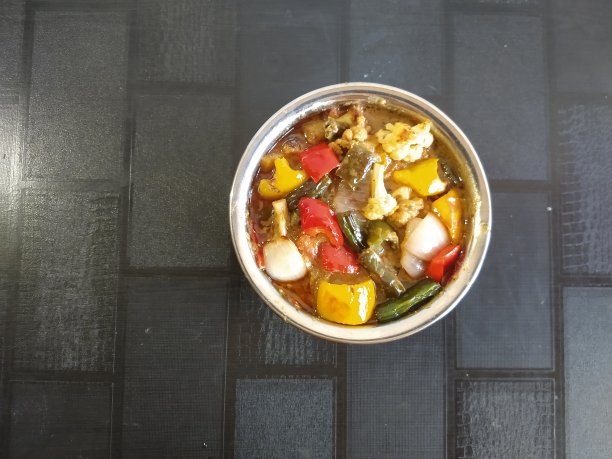 印度蔬菜咖喱混合食材图片下载