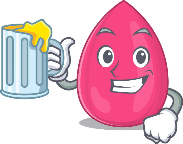 卡通化妆海绵吐司配一杯啤酒图片下载