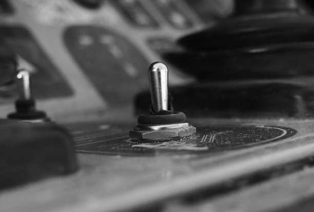 开关手柄，黑白照片，技术控制面板，图片下载