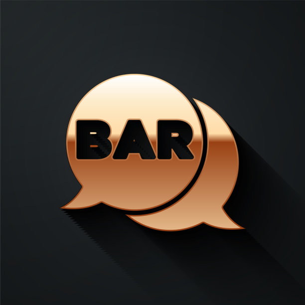 带有题字栏图标的金色街道招牌图片下载