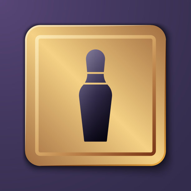 紫色保龄球瓶图标孤立在紫色上图片下载