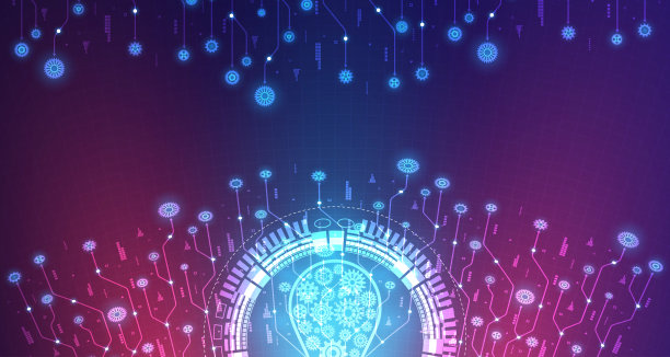 齿轮图案创意发光技术背景EP.5。图片下载