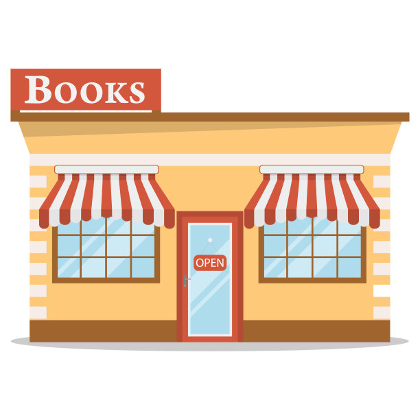 书店门面书店。向量,卡通插图。向量。图片下载