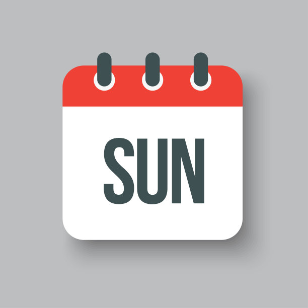 矢量图标页日历，星期的一天星期日图片下载